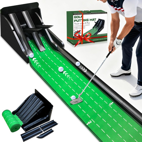 Golf putting mat automatic - putting,